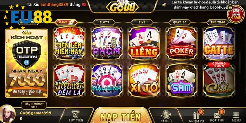Top những sảnh chơi không thể bỏ qua khi đến với Go88